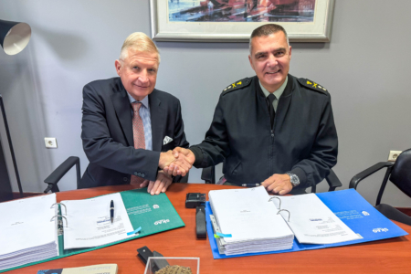 Major General Ioannis Bouras, GDDIA and Hans Georg Schiebel Contract Signing